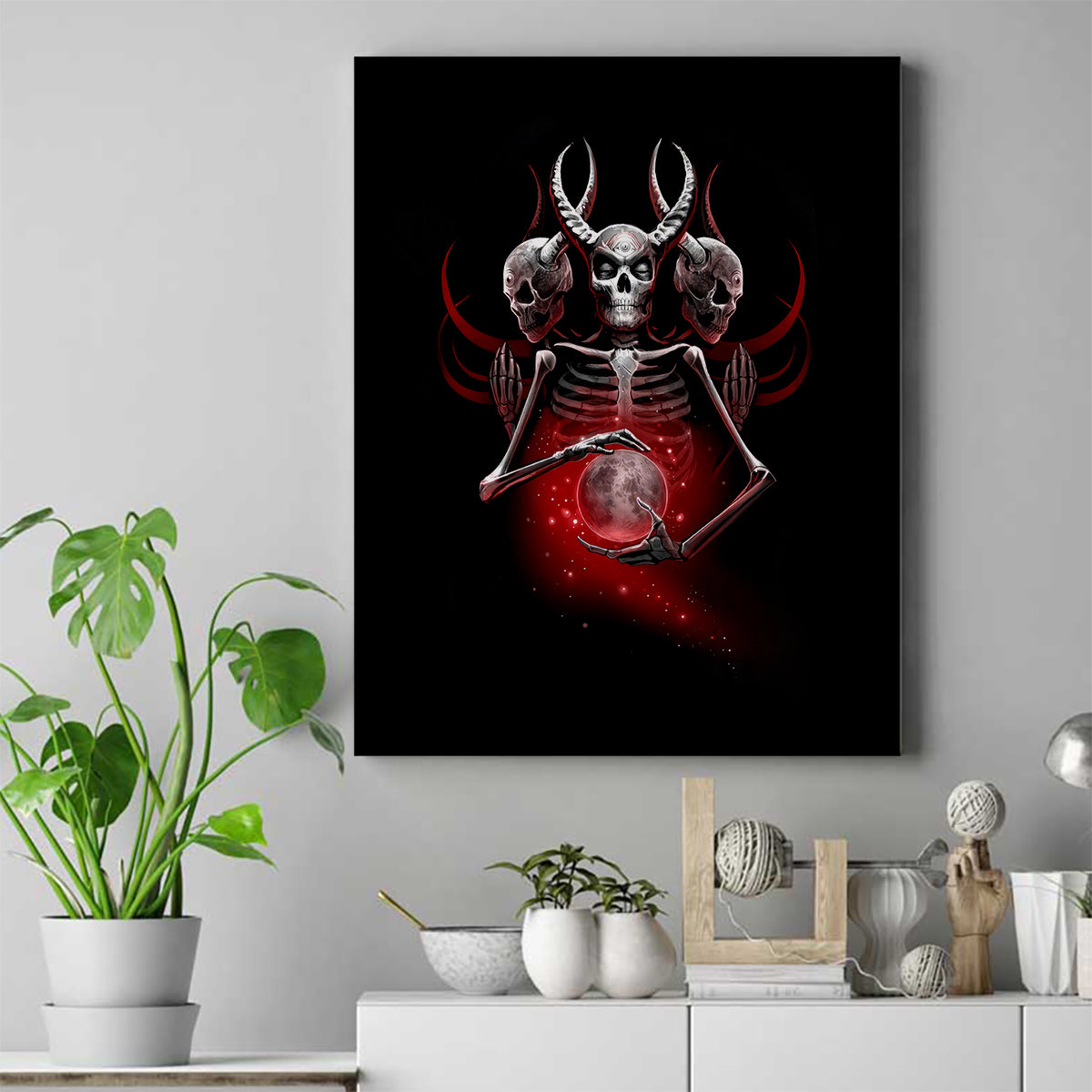 Skull Canvas Wall Art Prayer Skull - Wonder Print Shop