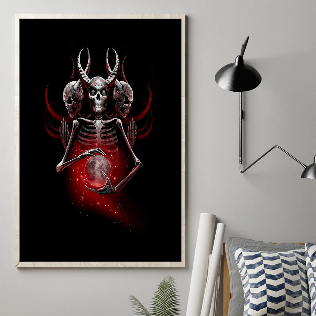 Skull Canvas Wall Art Prayer Skull - Wonder Print Shop