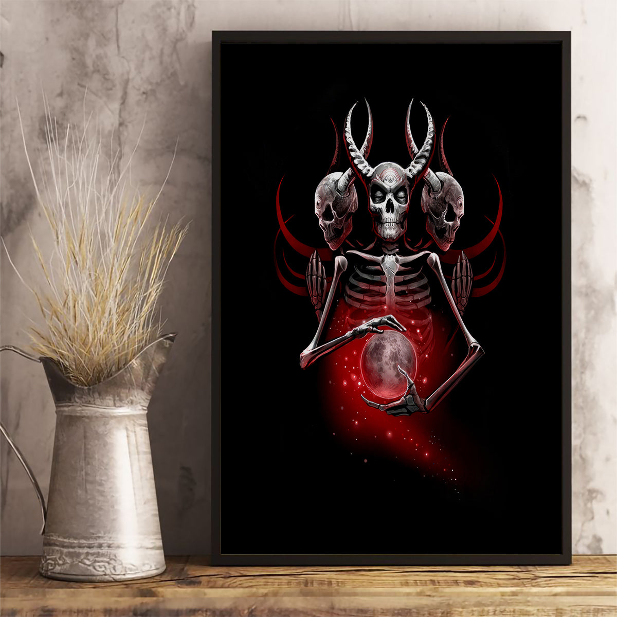 Skull Canvas Wall Art Prayer Skull - Wonder Print Shop
