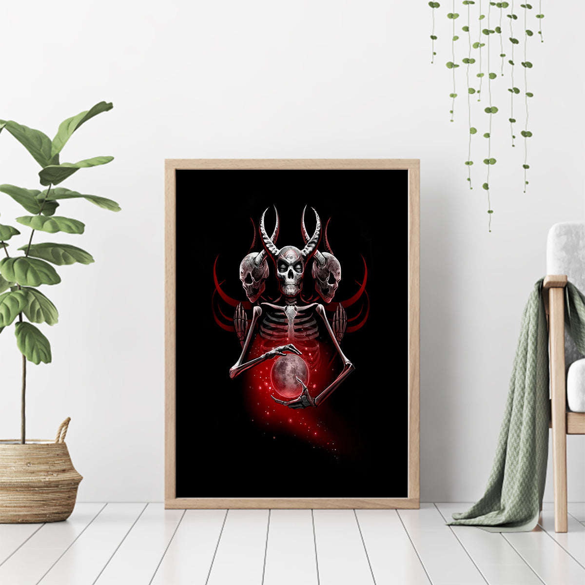 Skull Canvas Wall Art Prayer Skull - Wonder Print Shop