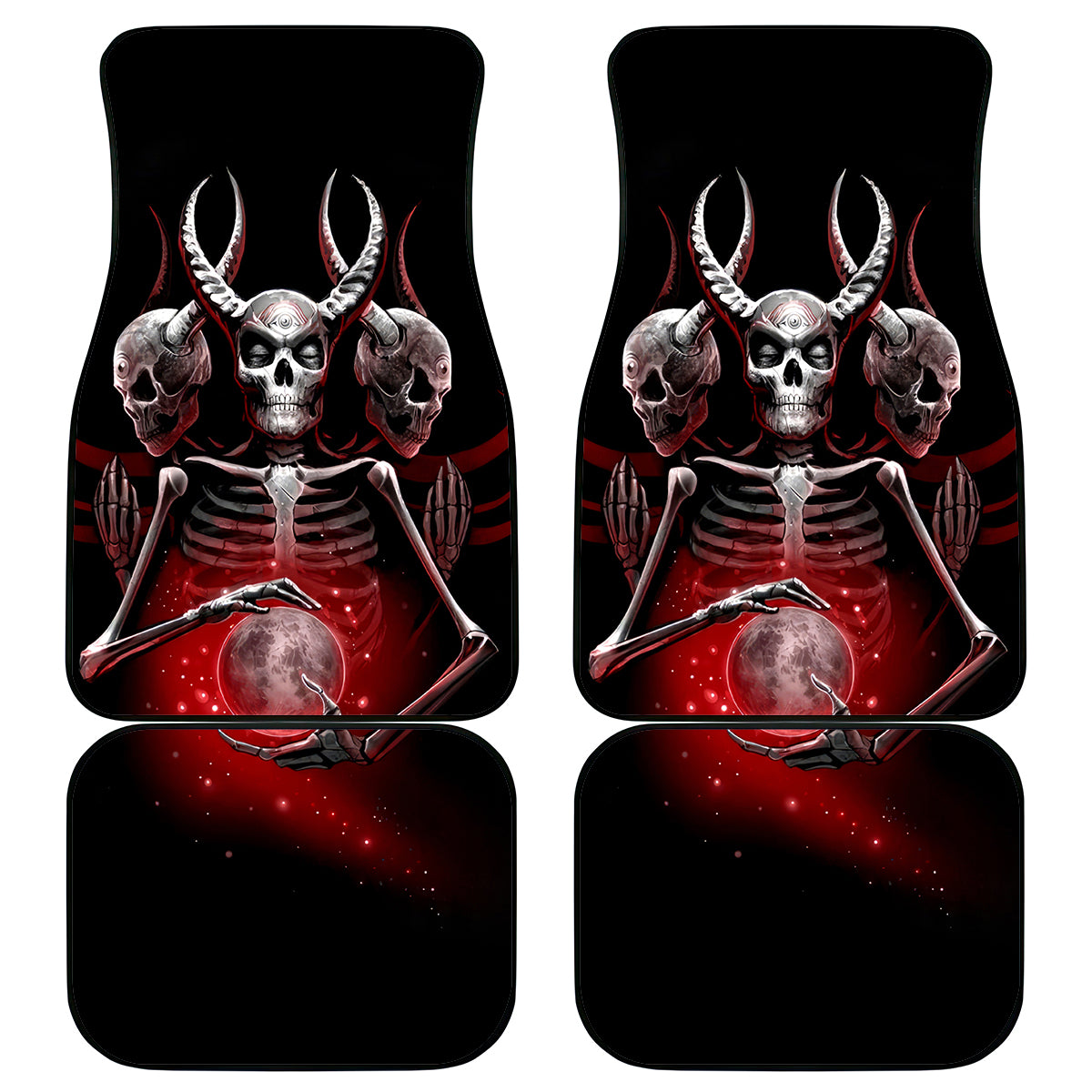 Skull Car Mats Prayer Skull - Wonder Print Shop