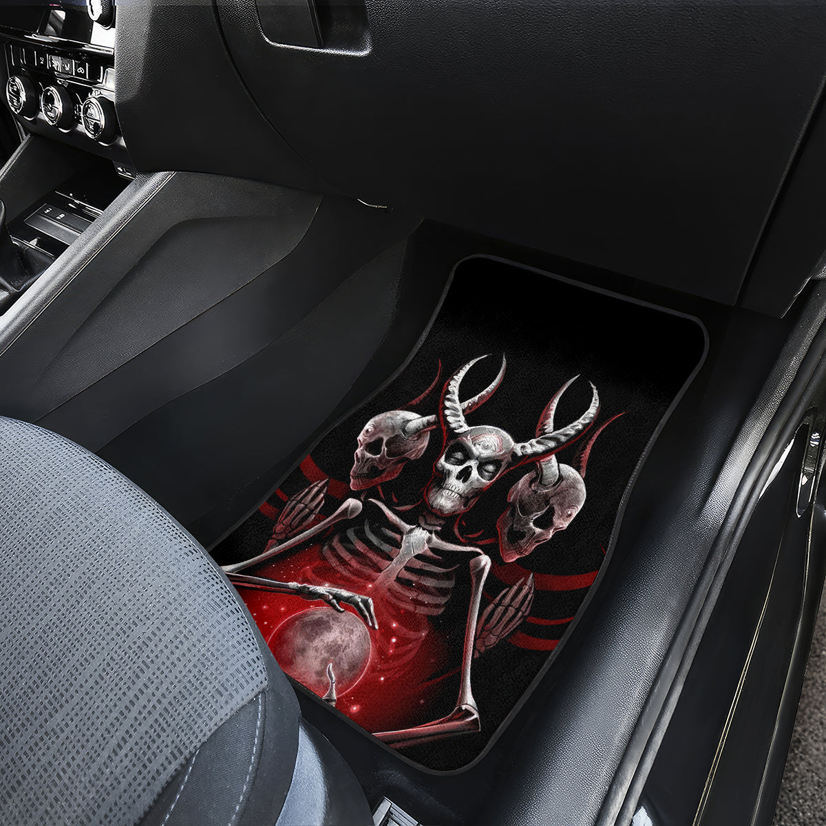 Skull Car Mats Prayer Skull - Wonder Print Shop