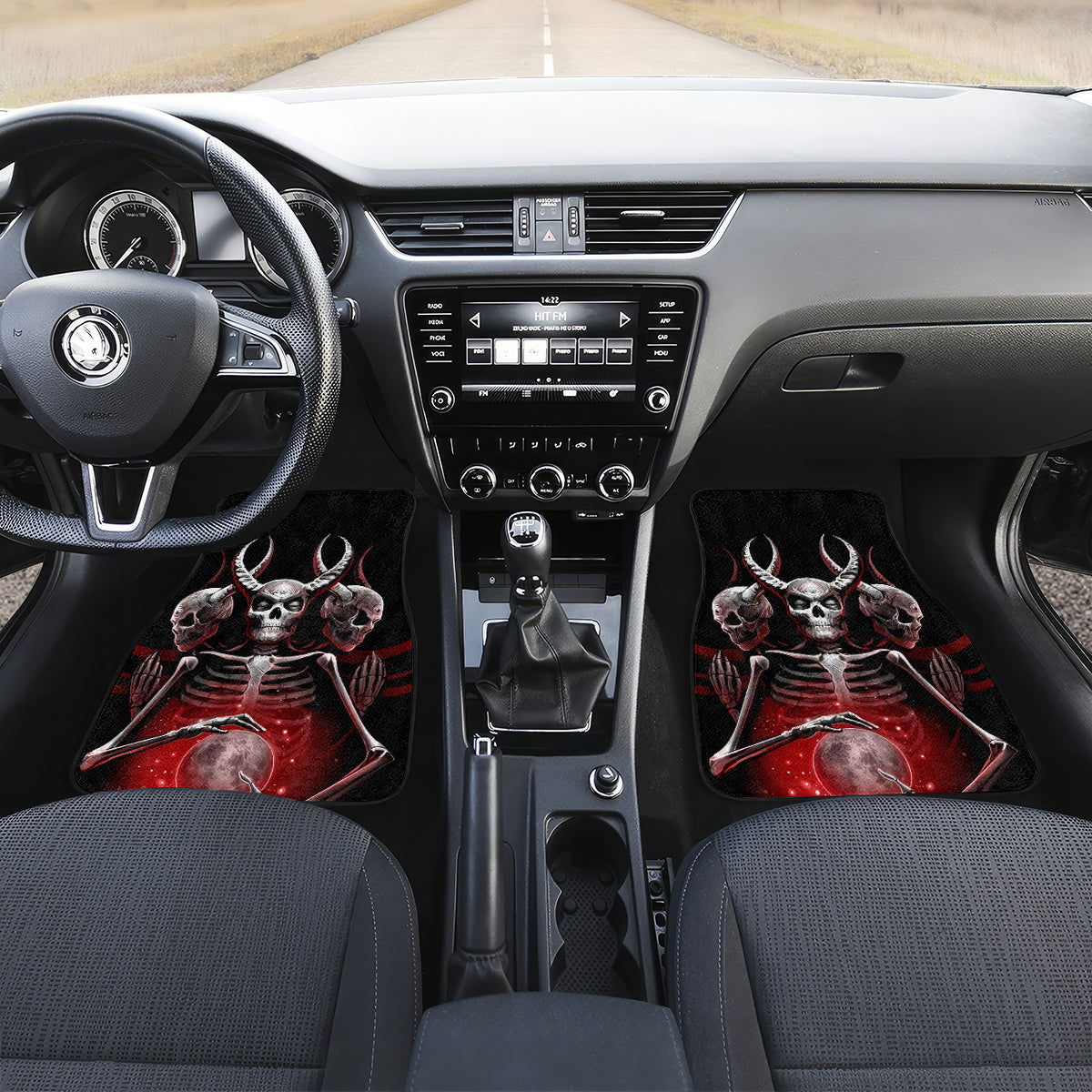 Skull Car Mats Prayer Skull - Wonder Print Shop
