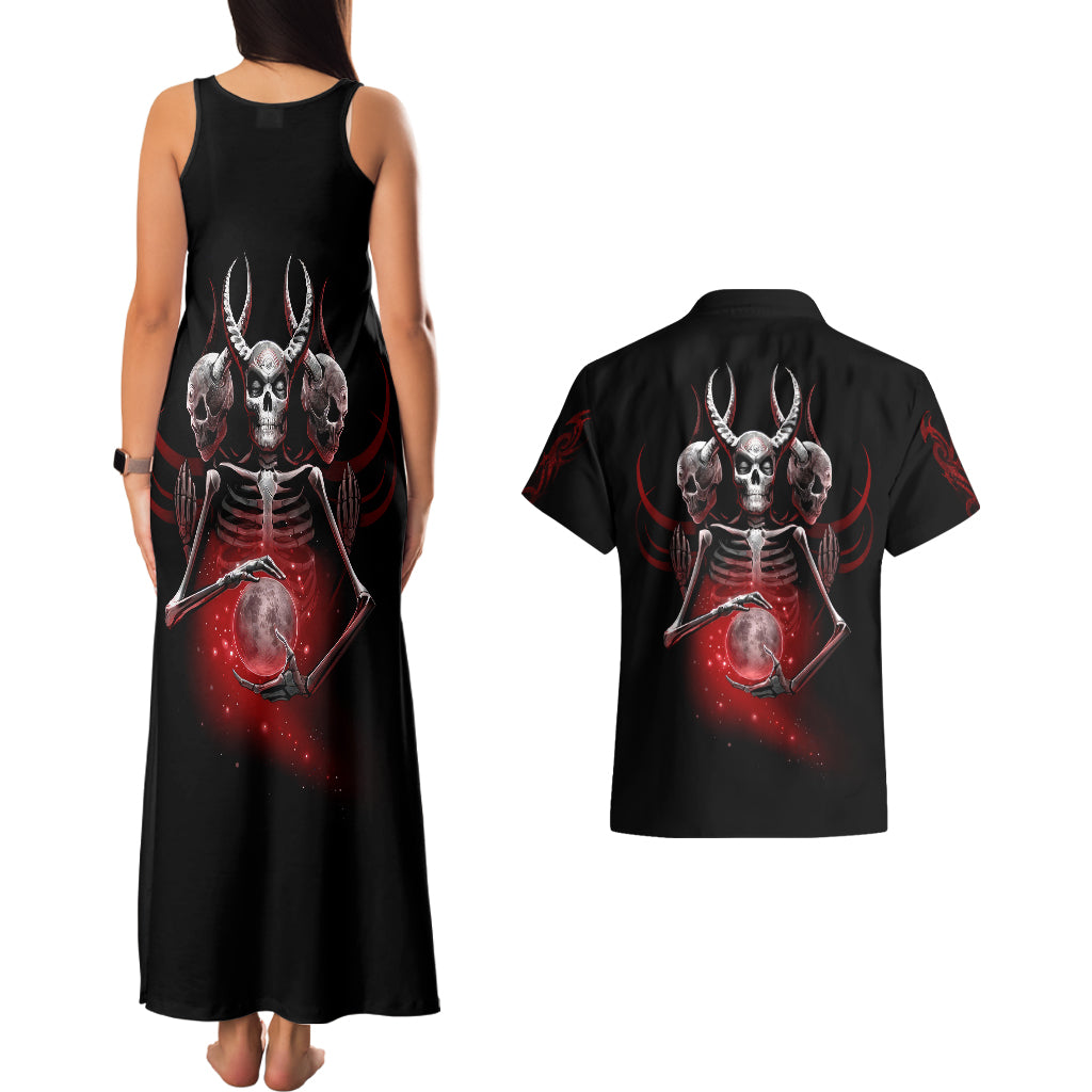 Skull Couples Matching Tank Maxi Dress And Hawaiian Shirt Prayer Skull - Wonder Print Shop