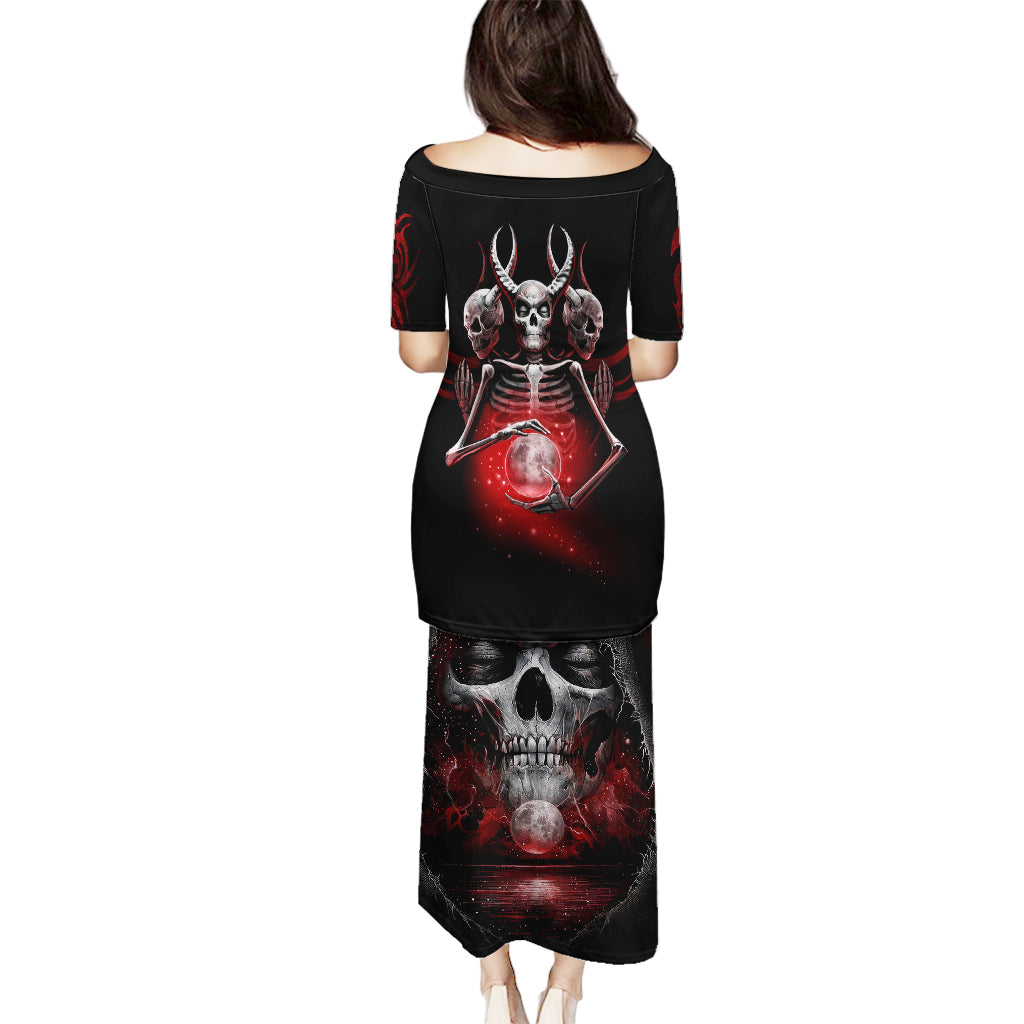 Skull Puletasi Prayer Skull - Wonder Print Shop