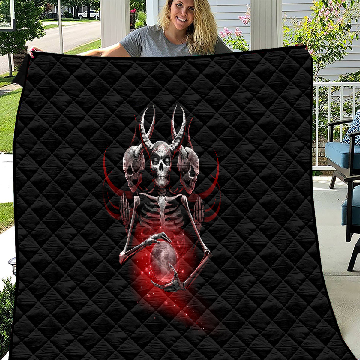 Skull Quilt Prayer Skull - Wonder Print Shop