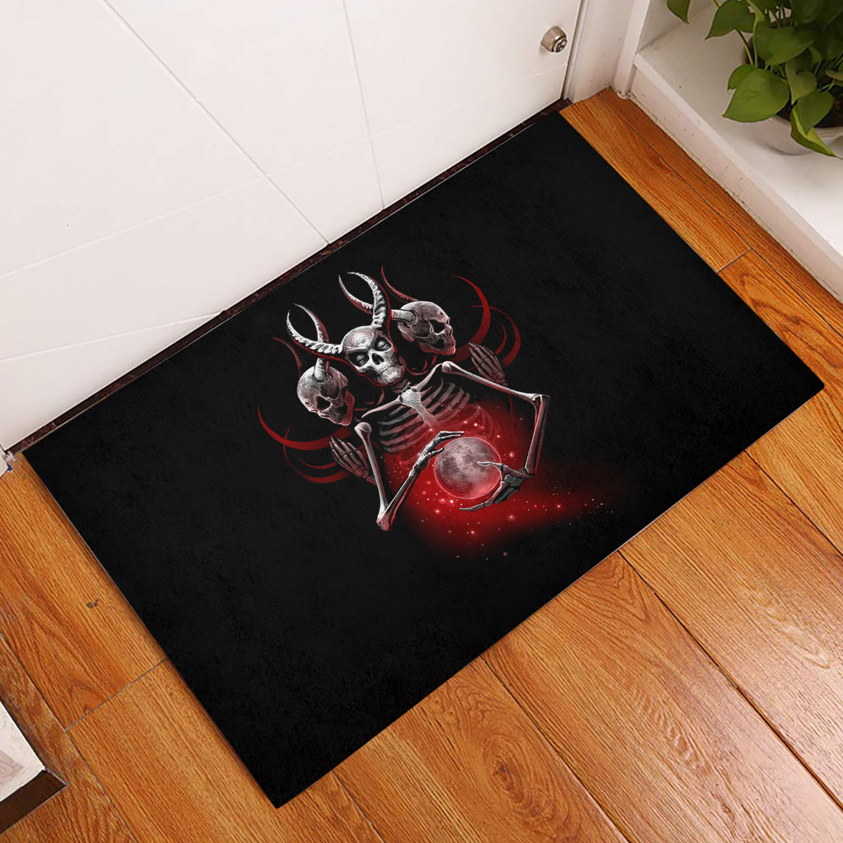Skull Rubber Doormat Prayer Skull - Wonder Print Shop