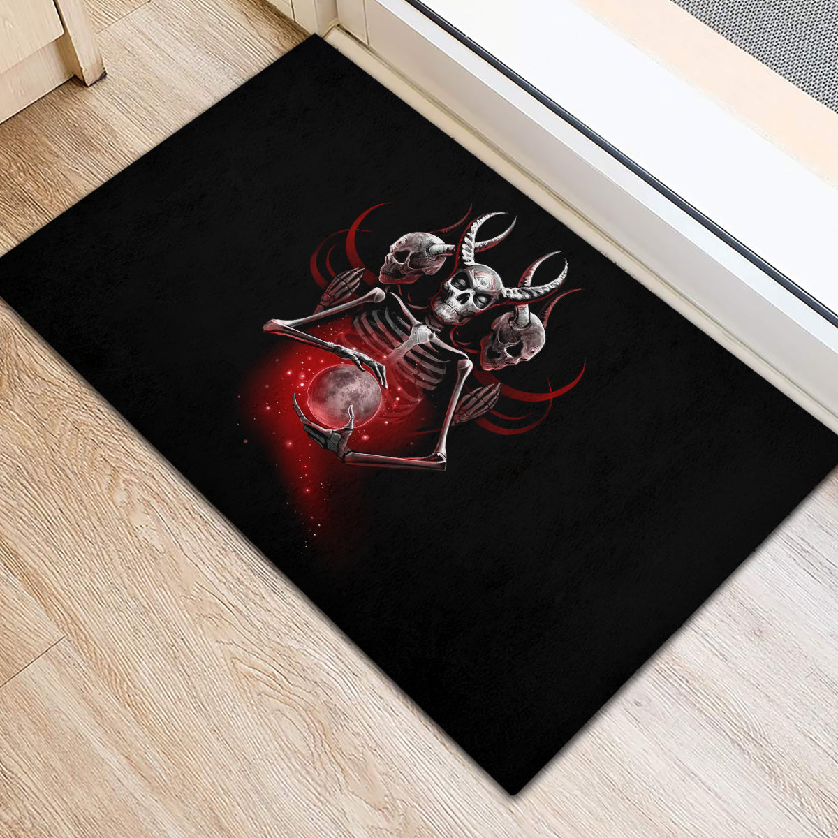 Skull Rubber Doormat Prayer Skull - Wonder Print Shop