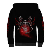Skull Sherpa Hoodie Prayer Skull - Wonder Print Shop