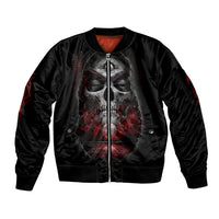 Skull Sleeve Zip Bomber Jacket Prayer Skull - Wonder Print Shop