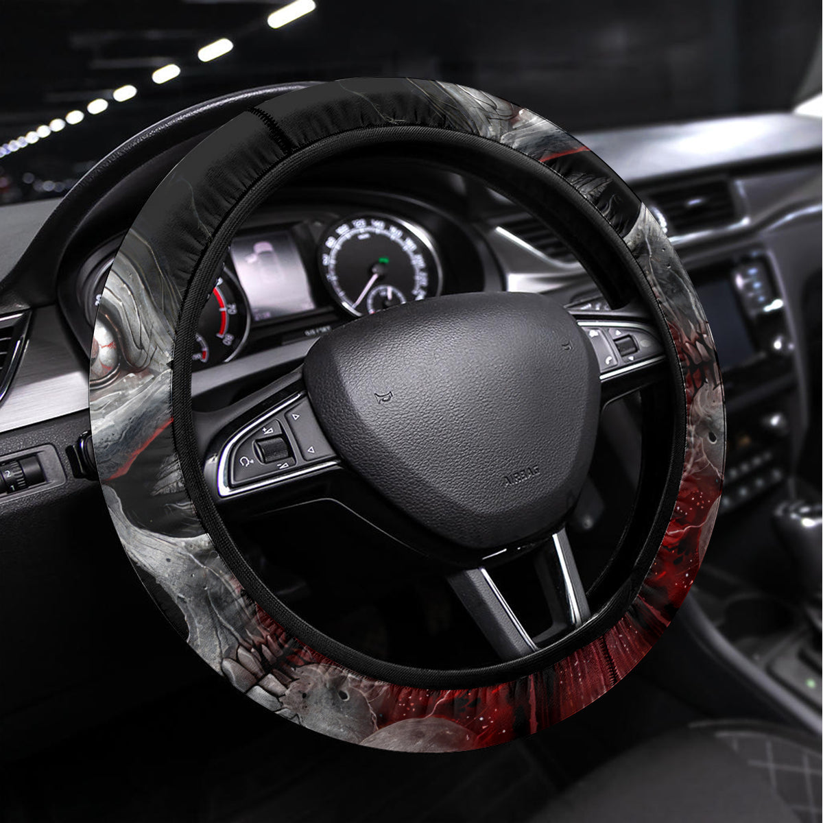 Skull Steering Wheel Cover Prayer Skull - Wonder Print Shop