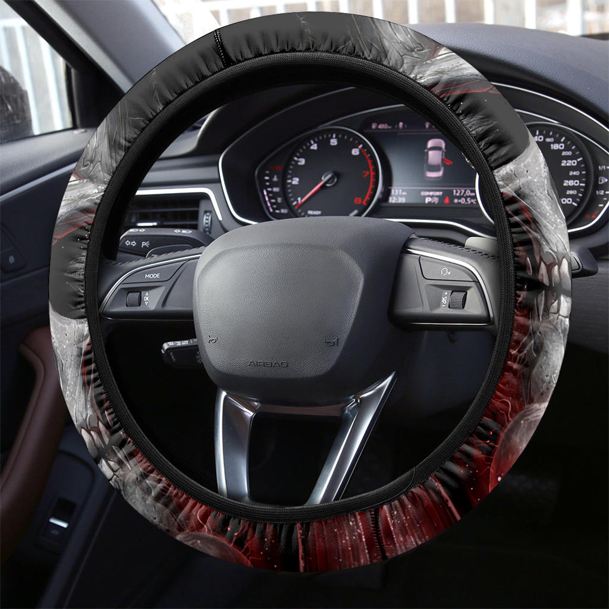 Skull Steering Wheel Cover Prayer Skull - Wonder Print Shop