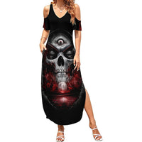 Skull Summer Maxi Dress Prayer Skull - Wonder Print Shop