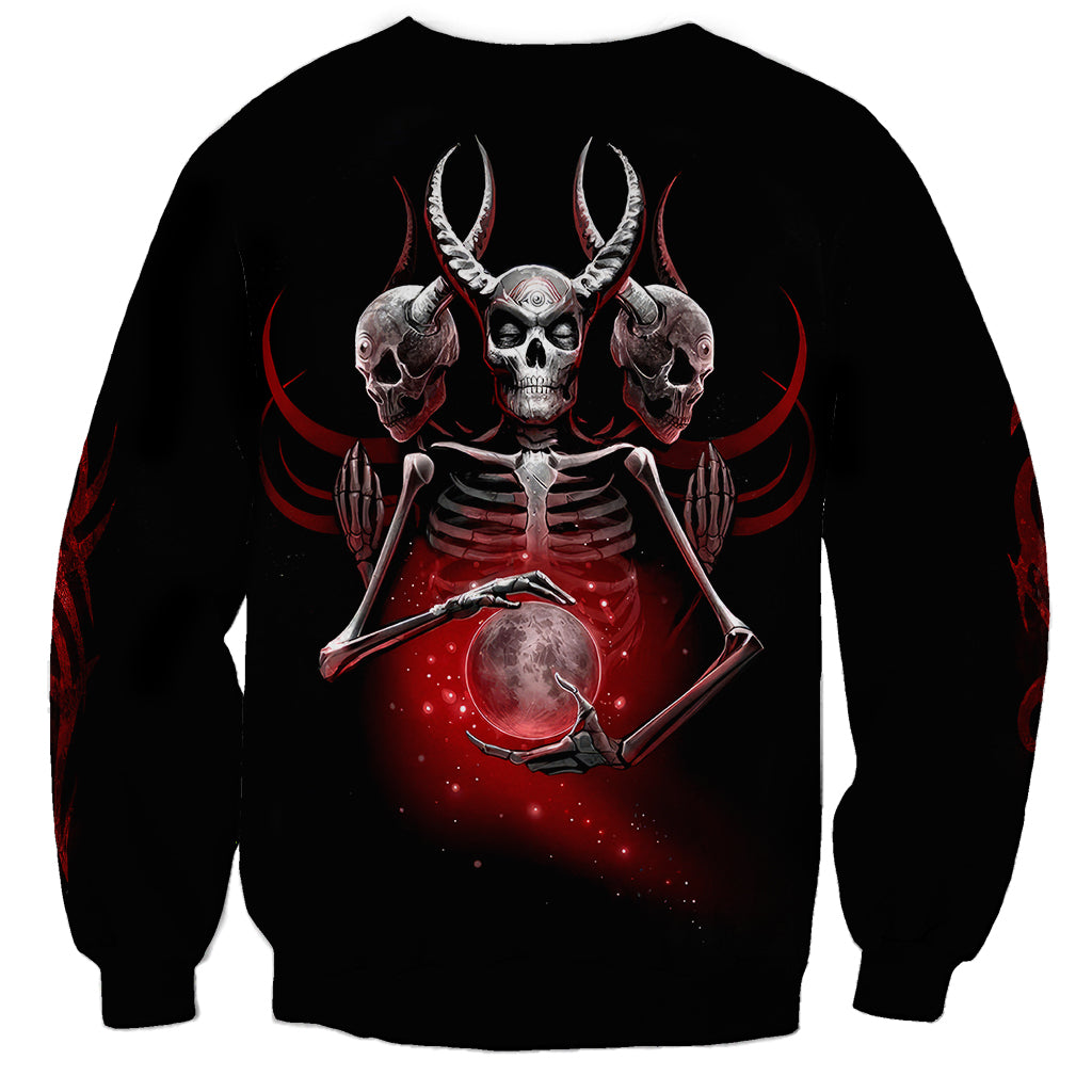 Skull Sweatshirt Prayer Skull - Wonder Print Shop