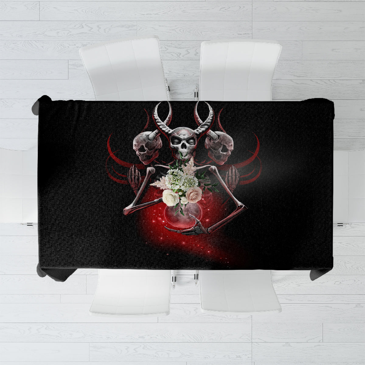 Skull Tablecloth Prayer Skull - Wonder Print Shop