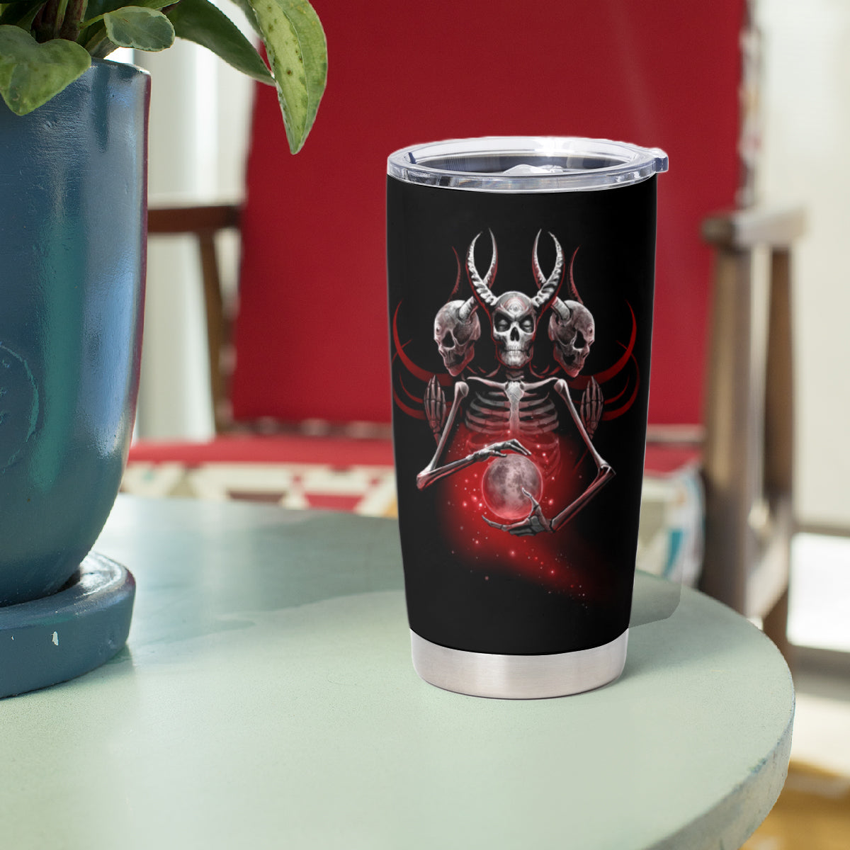 Skull Tumbler Cup Prayer Skull - Wonder Print Shop