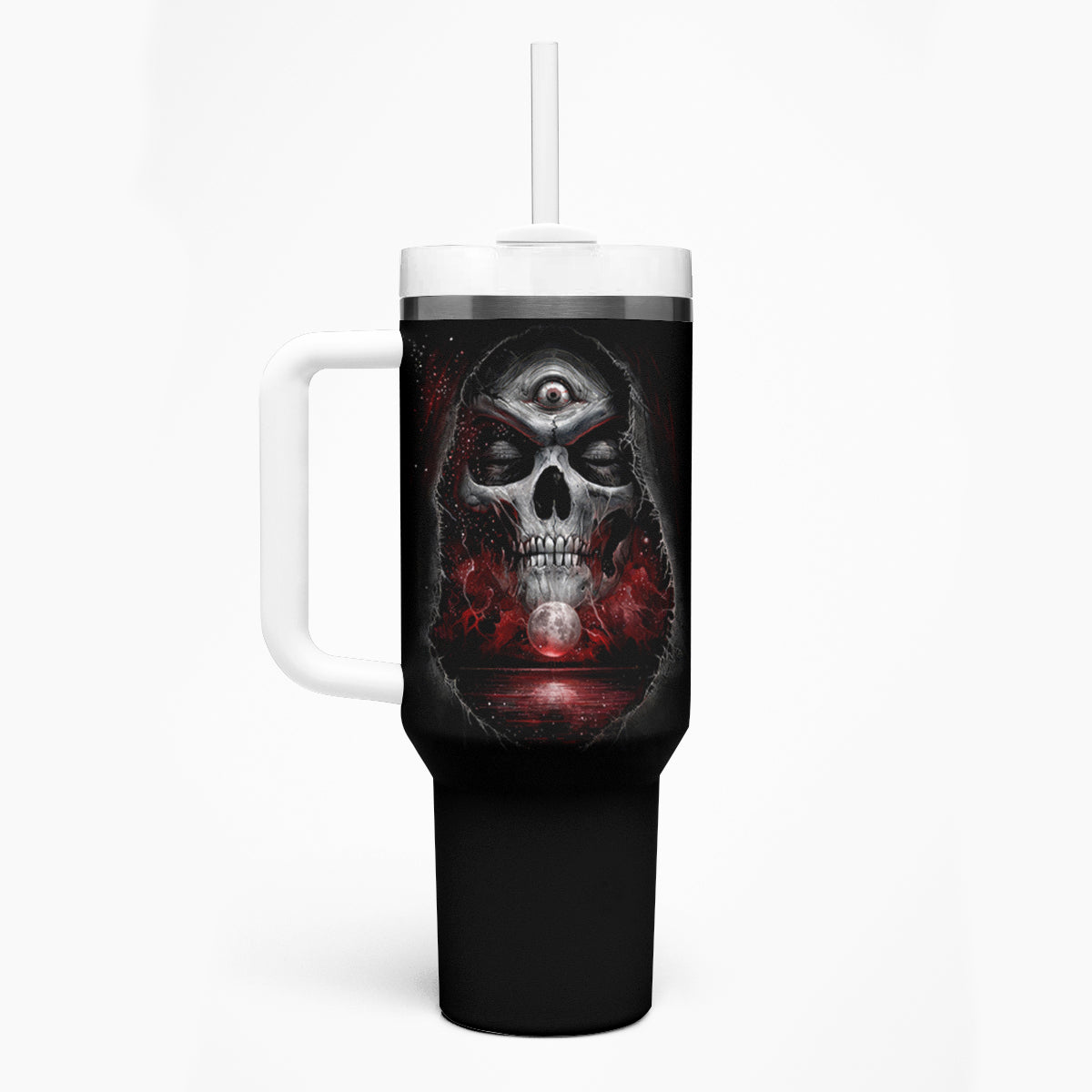 Skull Tumbler With Handle Prayer Skull - Wonder Print Shop