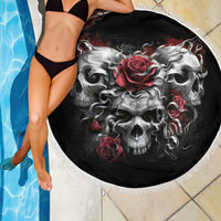 Skull Beach Blanket Three Skull No See Evil Rose - Wonder Print Shop