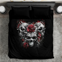 Skull Bedding Set Three Skull No See Evil Rose - Wonder Print Shop