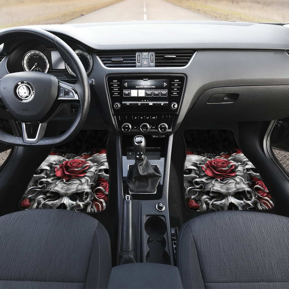 Skull Car Mats Three Skull No See Evil Rose - Wonder Print Shop