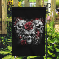 Skull Garden Flag Three Skull No See Evil Rose - Wonder Print Shop