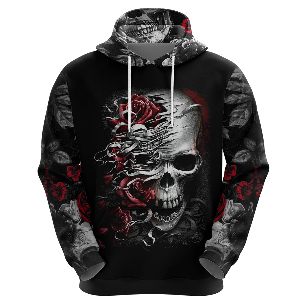 Skull Hoodie Three Skull No See Evil Rose - Wonder Print Shop