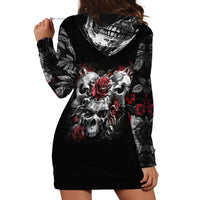 Skull Hoodie Dress Three Skull No See Evil Rose - Wonder Print Shop