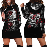 Skull Hoodie Dress Three Skull No See Evil Rose - Wonder Print Shop