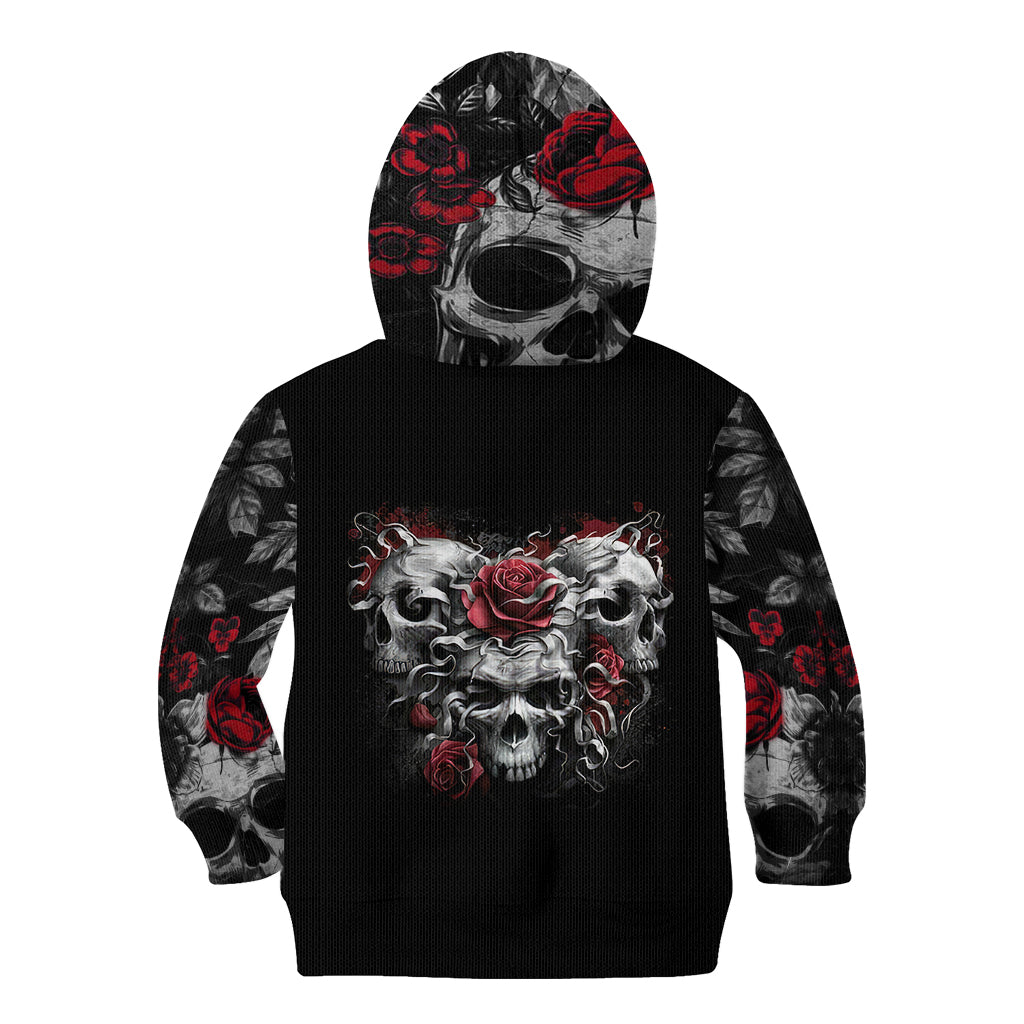 Skull Kid Hoodie Three Skull No See Evil Rose - Wonder Print Shop