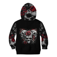 Skull Kid Hoodie Three Skull No See Evil Rose - Wonder Print Shop