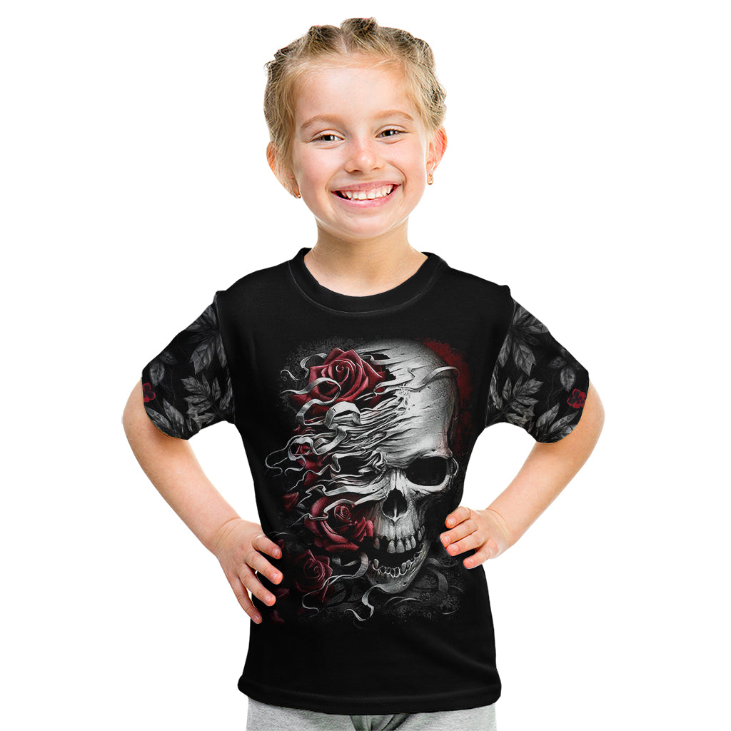 Skull Kid T Shirt Three Skull No See Evil Rose - Wonder Print Shop