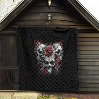 Skull Quilt Three Skull No See Evil Rose - Wonder Print Shop