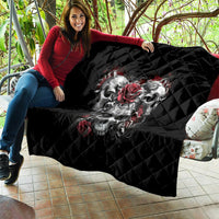 Skull Quilt Three Skull No See Evil Rose - Wonder Print Shop