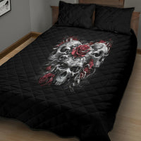 Skull Quilt Bed Set Three Skull No See Evil Rose - Wonder Print Shop