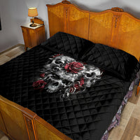 Skull Quilt Bed Set Three Skull No See Evil Rose - Wonder Print Shop