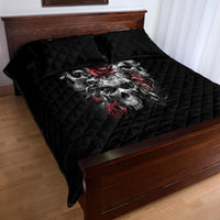 Skull Quilt Bed Set Three Skull No See Evil Rose - Wonder Print Shop