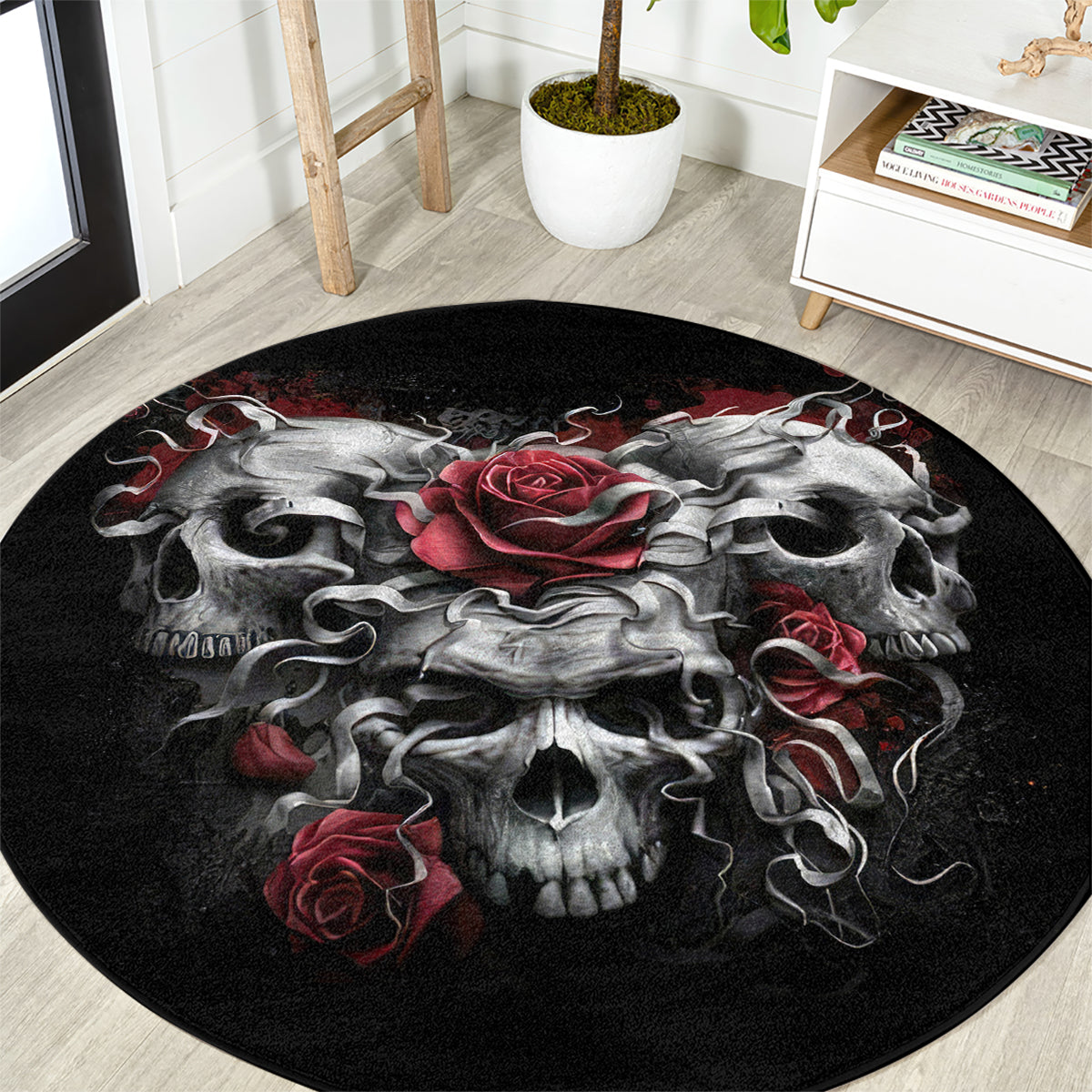 skull-round-carpet-three-skull-no-see-evil-rose