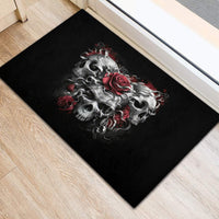 Skull Rubber Doormat Three Skull No See Evil Rose - Wonder Print Shop