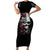 Skull Short Sleeve Bodycon Dress Three Skull No See Evil Rose - Wonder Print Shop