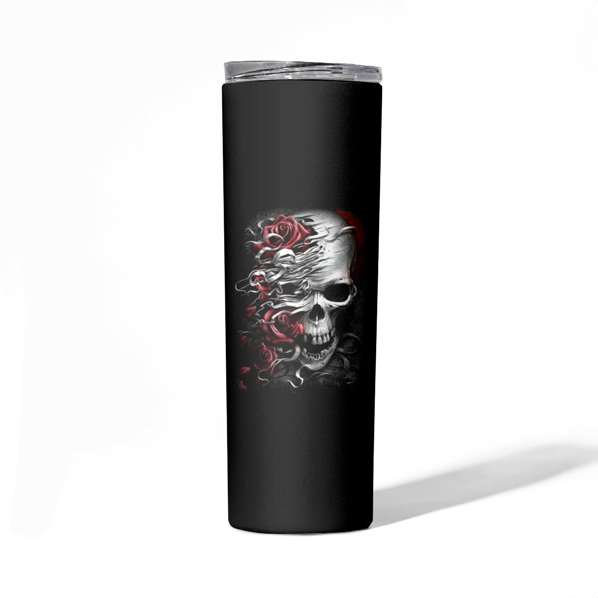 Skull Skinny Tumbler Three Skull No See Evil Rose - Wonder Print Shop