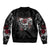 Skull Sleeve Zip Bomber Jacket Three Skull No See Evil Rose - Wonder Print Shop