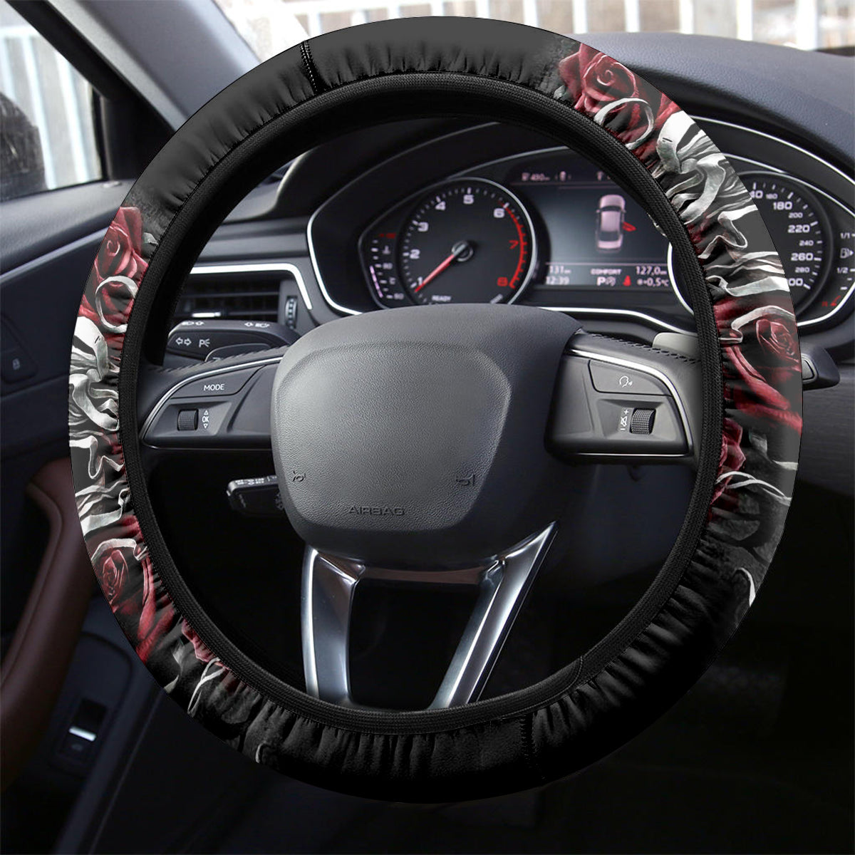 Skull Steering Wheel Cover Three Skull No See Evil Rose - Wonder Print Shop