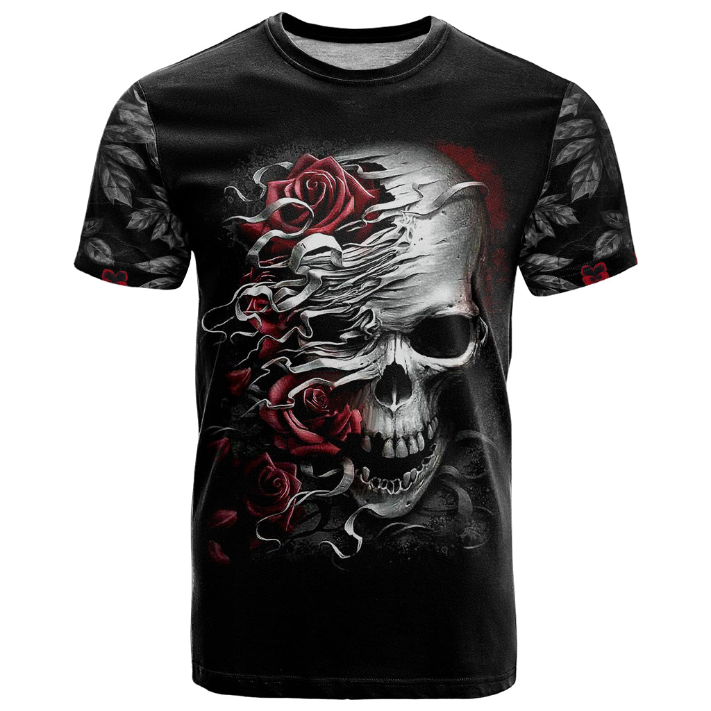 Skull T Shirt Three Skull No See Evil Rose - Wonder Print Shop