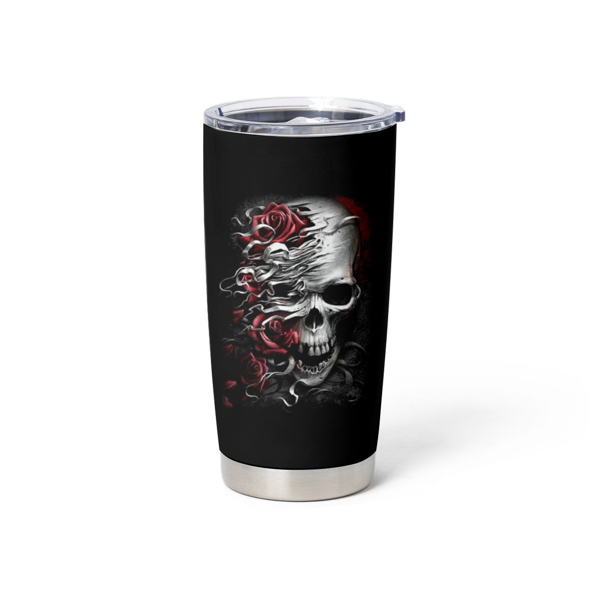 Skull Tumbler Cup Three Skull No See Evil Rose - Wonder Print Shop