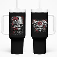 Skull Tumbler With Handle Three Skull No See Evil Rose - Wonder Print Shop