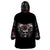 Skull Wearable Blanket Hoodie Three Skull No See Evil Rose - Wonder Print Shop