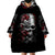 Skull Wearable Blanket Hoodie Three Skull No See Evil Rose - Wonder Print Shop