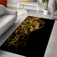 Skull Area Rug Golden Warrior Royal - Wonder Print Shop