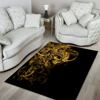 Skull Area Rug Golden Warrior Royal - Wonder Print Shop