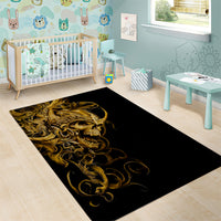 Skull Area Rug Golden Warrior Royal - Wonder Print Shop